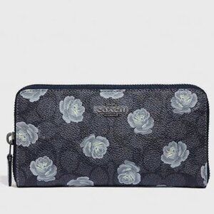 Coach Navy Floral Wallet